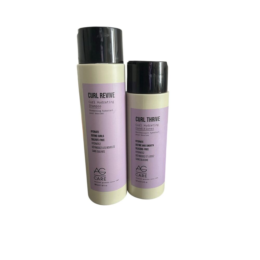 AG Care Curl Wash Duo Set - Hydrating Shampoo (10oz) & Conditioner (8oz) Kit